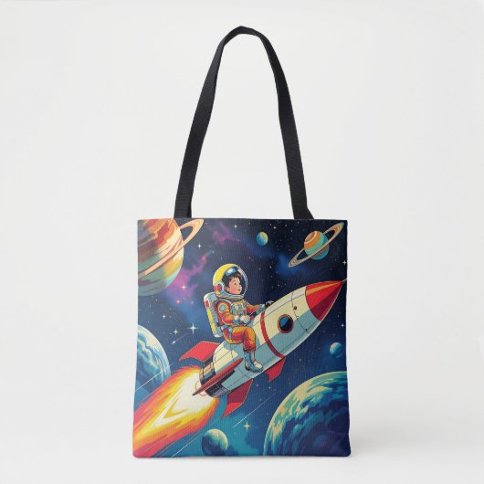 Schattigee raketten in de ruimte Verjaardag astron Tote Bag (Voorkant)