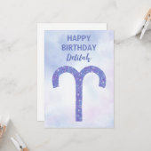 Schattigee Ram Astrologie Teken Gepersonaliseerd Kaart (Voorkant / Achterkant in situ)