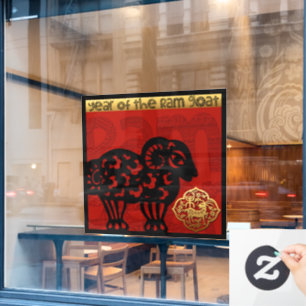 Schattigee Ram Geit Chinees Nieuwjaar Zodiac Verja Raamsticker