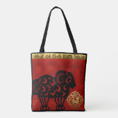Schattigee Ram Geit Chinees Nieuwjaar Zodiac Verja Tote Bag (Achterkant)