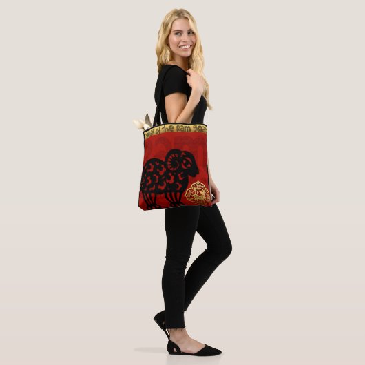 Schattigee Ram Geit Chinees Nieuwjaar Zodiac Verja Tote Bag (Op model)