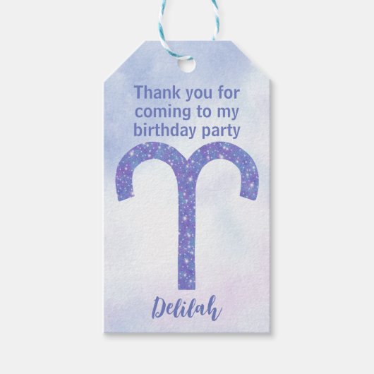 Schattigee Ram Teken Verjaardagsfeest Cadeaulabel (Voorkant)