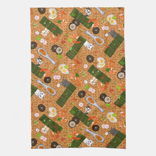 Schattigee Ramen Cats Theedoek (Verticaal)