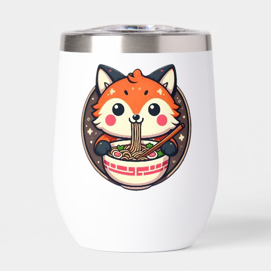 Schattigee Ramen Fox Illustration voor Merch Desig (Voorkant)