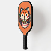 Schattigee Ramen Fox Illustration voor Merch Desig Pickleball Paddle (Links)