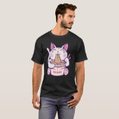 Schattigee Ramen Kat Japans Voedsel Kat Nerd T-shirt (Voorkant volledig)