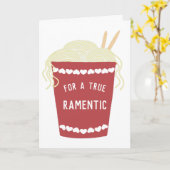 Schattigee Ramen Noodles "Ramentic" Valentijnsdag Kaart (Gele Bloem)