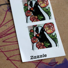 Schattigee Ranunculus Skunk Lovers Roze Bloemen Hart Sticker