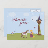 Schattigee Rapunzel Tower Meisje's bedankbriefkaar Briefkaart (Voorkant / Achterkant)