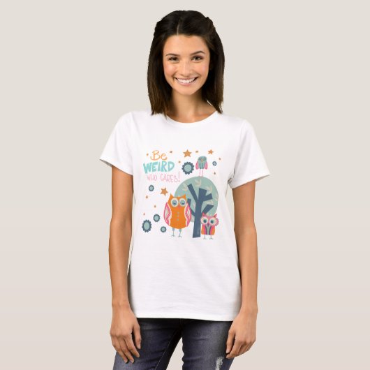 Schattigee Rare Uilen Quote Inspirivity T-shirt (Voorkant volledig)