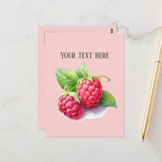 Schattigee Raspberry add bericht Briefkaart (Voorkant / Achterkant in situ)