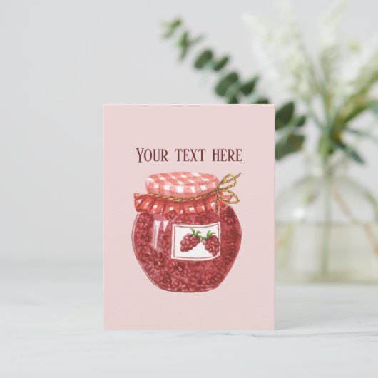 Schattigee Raspberry jam jam gelei tekst toevoegen Briefkaart (Staand voorkant)