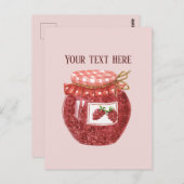Schattigee Raspberry jam jam gelei tekst toevoegen Briefkaart (Voorkant / Achterkant)