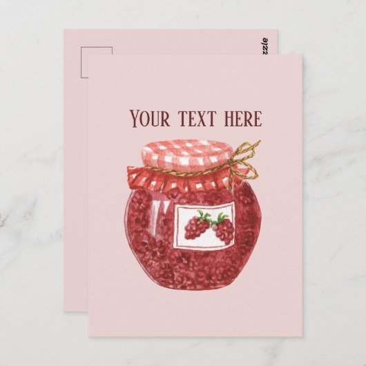 Schattigee Raspberry jam jam gelei tekst toevoegen Briefkaart (Voorkant / Achterkant)