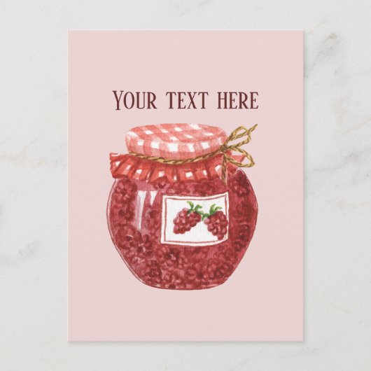 Schattigee Raspberry jam jam gelei tekst toevoegen Briefkaart (Voorkant)