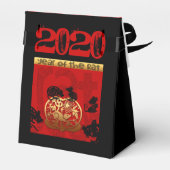 Schattigee Rat Chinees Jaar 2020 Zodiac Verjaardag Bedankdoosjes (Achterkant)