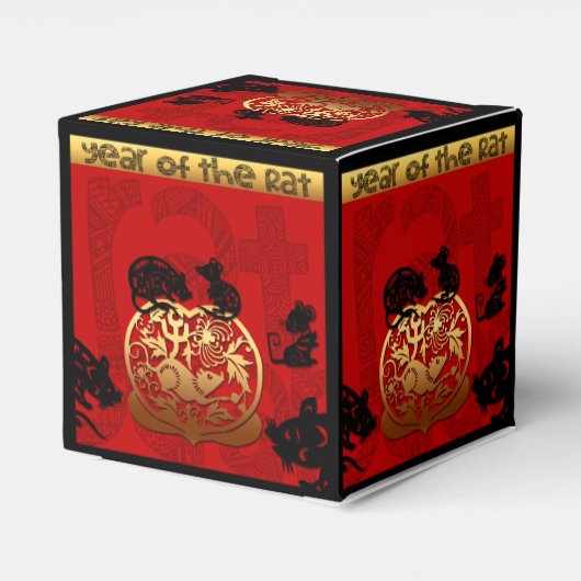 Schattigee Rat Chinees Jaar Zodiac Verjaardag CCFB Bedankdoosjes (Achterkant)