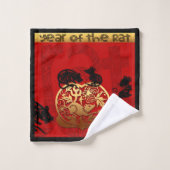 Schattigee Rat Chinees Jaar Zodiac Verjaardagsbads Bad Handdoek (Wasdoekje)