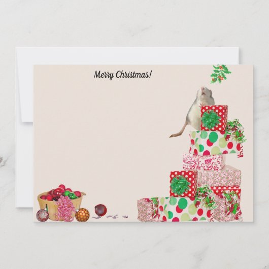 Schattigee rat decoreren voor kerst (Achterkant)