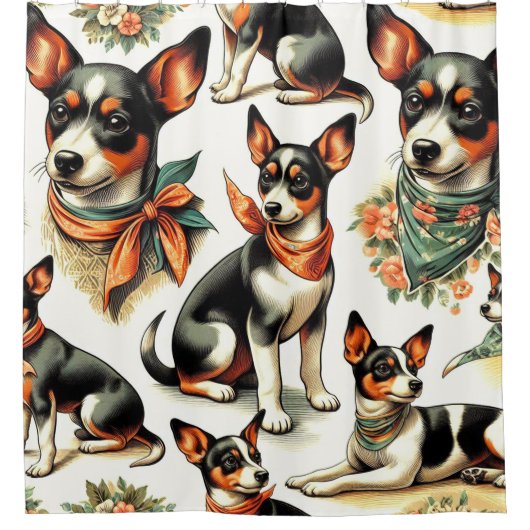 Schattigee  rattendrager naadloos douchegordijn (Voorkant)