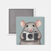 Schattigee rattenfotograaf magneet (Voorkant / Achterkant)