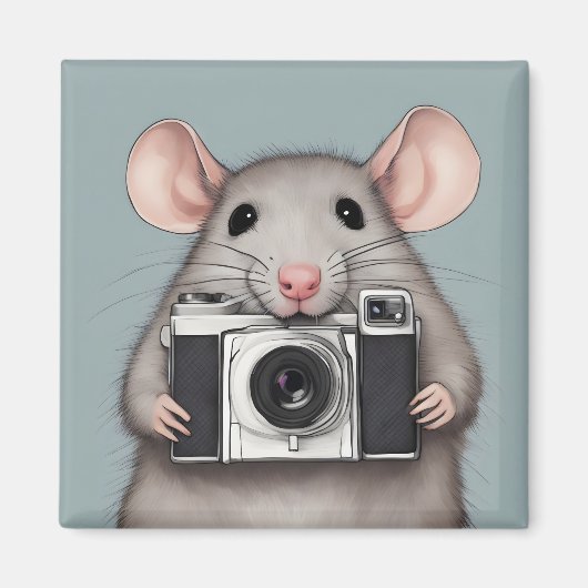 Schattigee rattenfotograaf magneet (Voorkant)