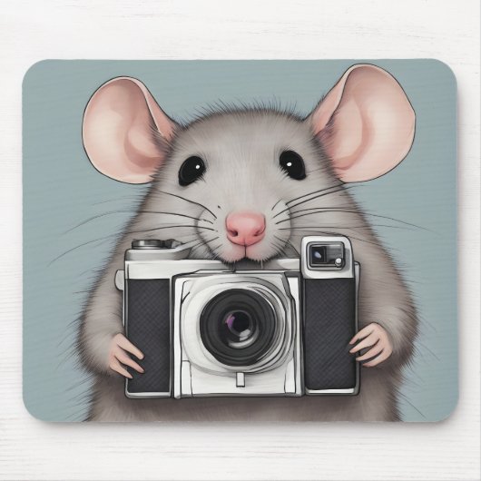 Schattigee rattenfotograaf muismat (Voorkant)