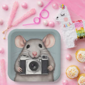 Schattigee rattenfotograaf papieren bordje (Feest)