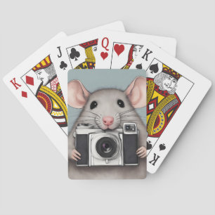 Schattigee rattenfotograaf pokerkaarten