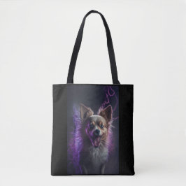 Schattigee razende hond in een tweezijdige tote bag