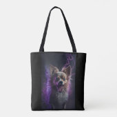 Schattigee razende hond in een tweezijdige tote bag (Achterkant)