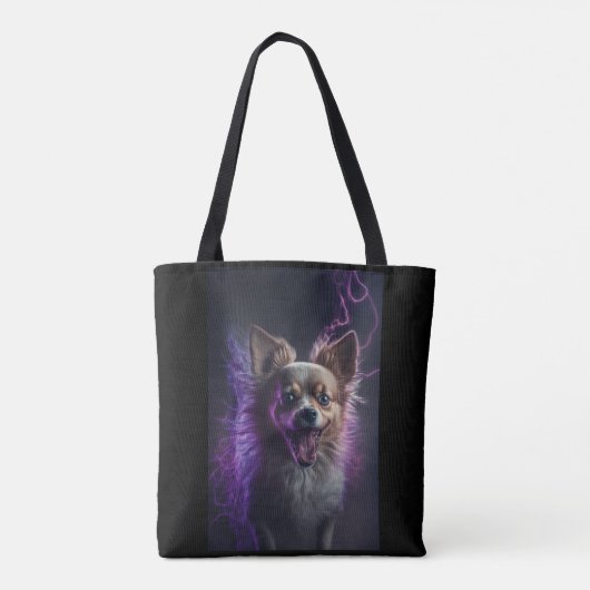 Schattigee razende hond in een tweezijdige tote bag (Achterkant)