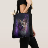 Schattigee razende hond in een tweezijdige tote bag (Dichtbij)