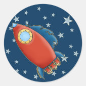 Schattigee Rd Rocket & Stars Stickers (Voorkant)