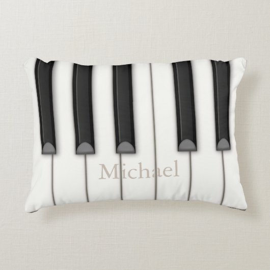 Schattigee Realistic Piano Keys Muziek Accent Kussen (Voorkant)