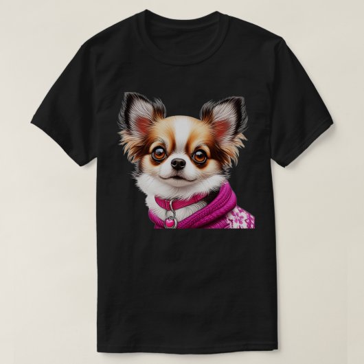 Schattigee Realistische Chihuahua Schets 3 T-shirt (Design voorkant)