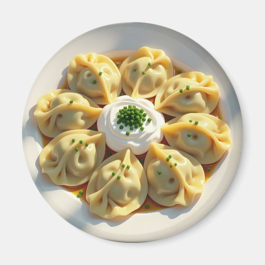 Schattigee realistische Pierogi Magneet (Voorkant)