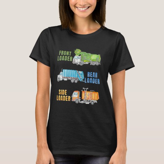 Schattigee recycling Vuilniswagen Afvalscheiding T-shirt (Voorkant)