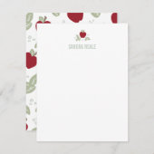 Schattigee Red Apple Teacher gepersonaliseerd Kaart (Voorkant / Achterkant)