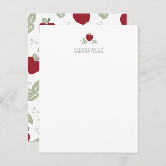 Schattigee Red Apple Teacher gepersonaliseerd Kaart (Voorkant / Achterkant)