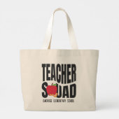 Schattigee Red Apple Teacher Squad Grote Tote Bag (Achterkant)