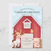 Schattigee Red Barn en boerderijdieren Kaart (Voorkant)