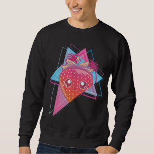 Schattigee Red Berry Vaporwave 90s Art Summer Kawa Trui
