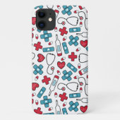 Schattigee Red Blue Nurse Doctor Pattern Case-Mate iPhone Case (Achterkant)