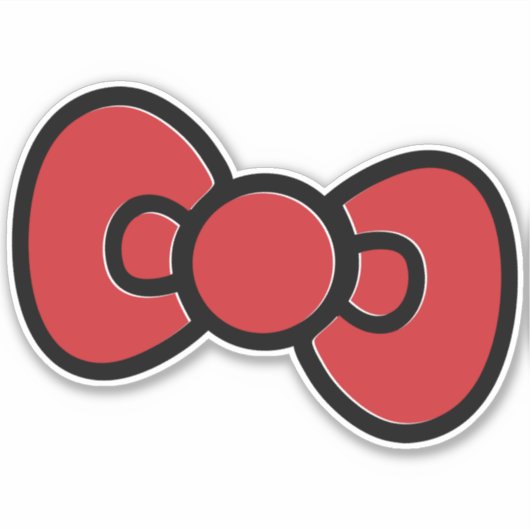 Schattigee Red Bow grillige verjaardagsfeestje Sticker (Voorkant)