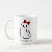 Schattigee Red Bow Halloween Ghost Girly Koffiemok (Links)
