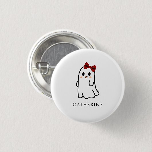 Schattigee Red Bow Halloween Ghost Girly Ronde Button 3,2 Cm (Voorkant /achterkant)
