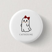 Schattigee Red Bow Halloween Ghost Girly Ronde Button 3,2 Cm (Voorkant)