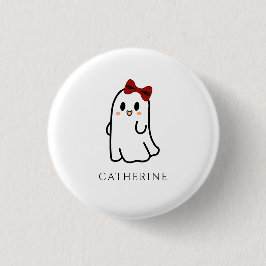Schattigee Red Bow Halloween Ghost Girly Ronde Button 3,2 Cm