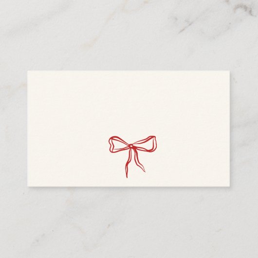 Schattigee Red Bow Luier Raffle Informatiekaartje (Achterkant)